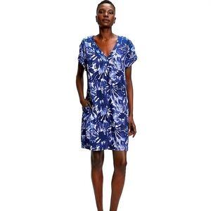 GAP V-neck Navy Floral Short Sleeve Dress Size XXL